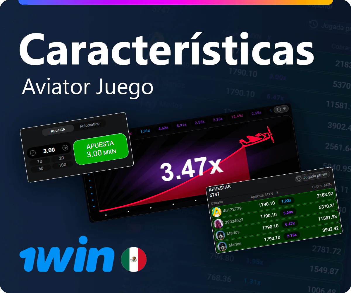 Características principales del juego 1win Aviator