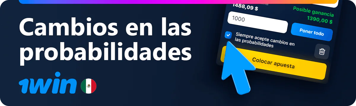 Aceptar cambios en las cuotas de 1win