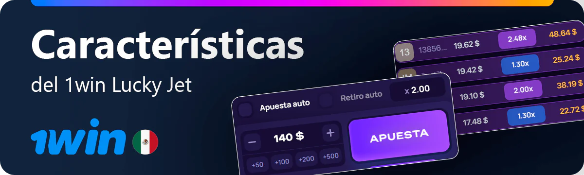 Características y funciones adicionales de Lucky Jet 1win