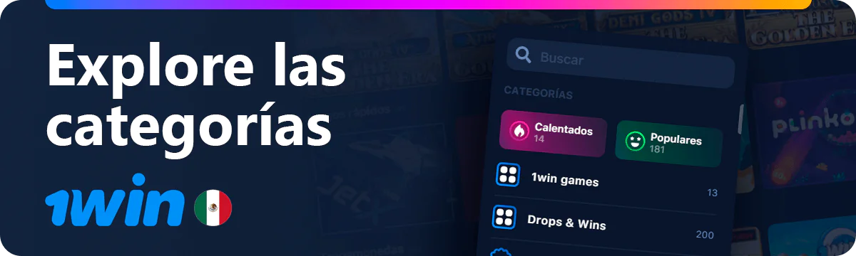 Explorar las categorías de juegos de 1win