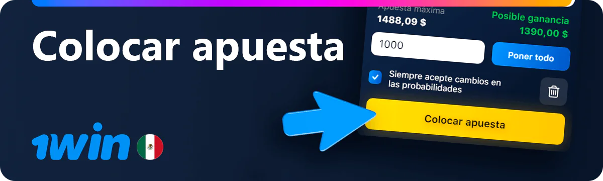 Haga clic en "Colocar apuesta" en 1win