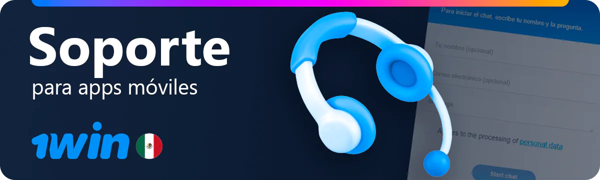 Atención al cliente en la aplicación móvil 1win
