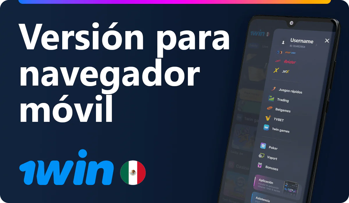 Versión móvil de la web 1win