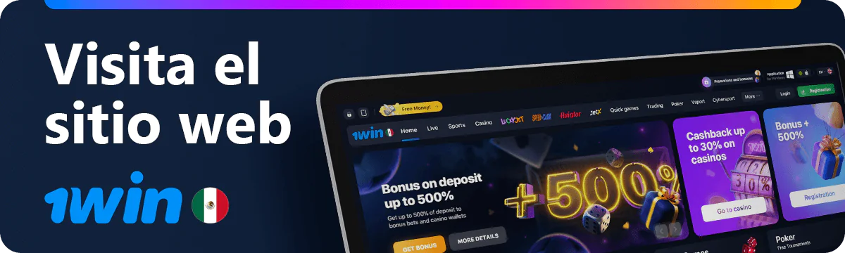 Vaya a la página web o a la aplicación móvil de 1win