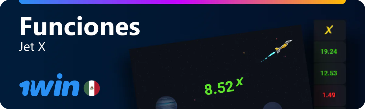 Características del juego 1win JetX