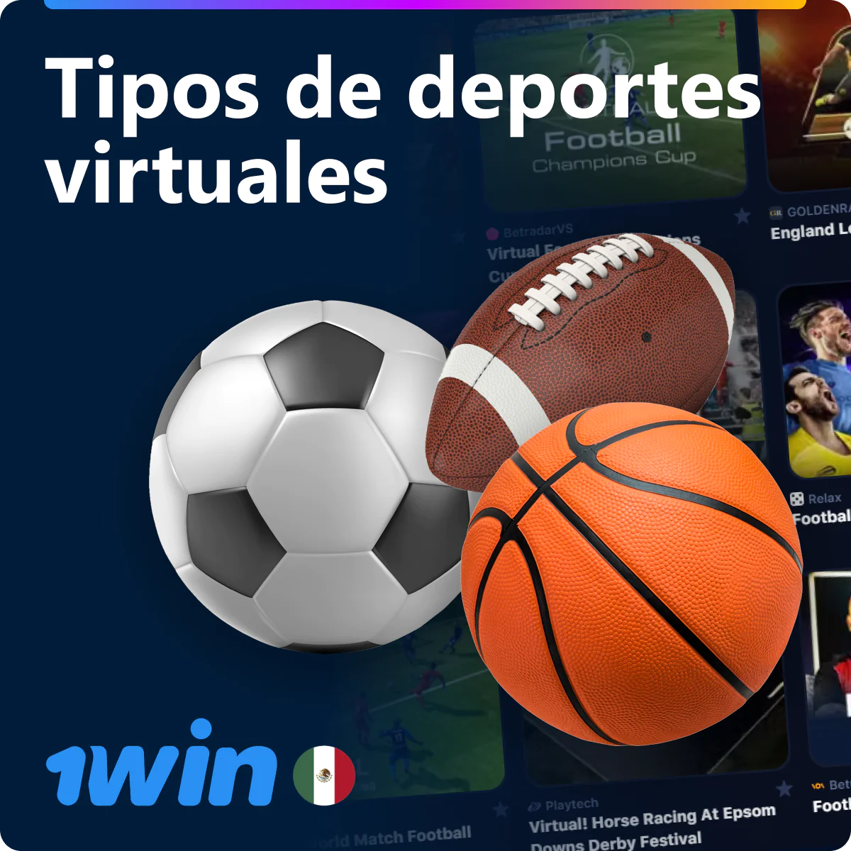 Variedad de deportes virtuales en 1win MX